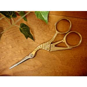 ★デザインシザーno,3　鳥GD　ナチュラルフレンチアンティーク系バード　糸切バサミ鋏ハサミ雑貨通販...