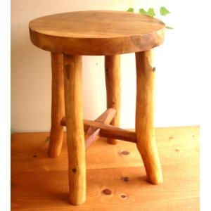 ★■訳あり アウトレット お買い得■素朴♪ナチュラル 脚チーク古木のウッドスツール アンティーク風 ...