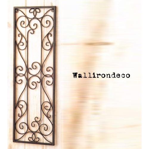 ★アンティーク風アイアンデコ　ウォールデコ　レクタングルスパイラル　パネル柵フェンス壁装飾り【RCP...