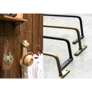 ★多目的なアイアンルームバーM　W45.5cmタオルハンガー　ブラック/アンティークゴールド　雑貨通...