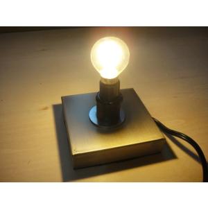 最安値挑戦中★LED電球付き！ステンドランプ材料♪角型卓上ランプベースE12小さめサイズ　テーブルラ...