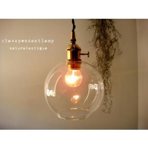 ★真鍮アンティークカフェ風ガラスペンダントランプ　天井照明間接照明LED電球使用可能143　雑貨通販...