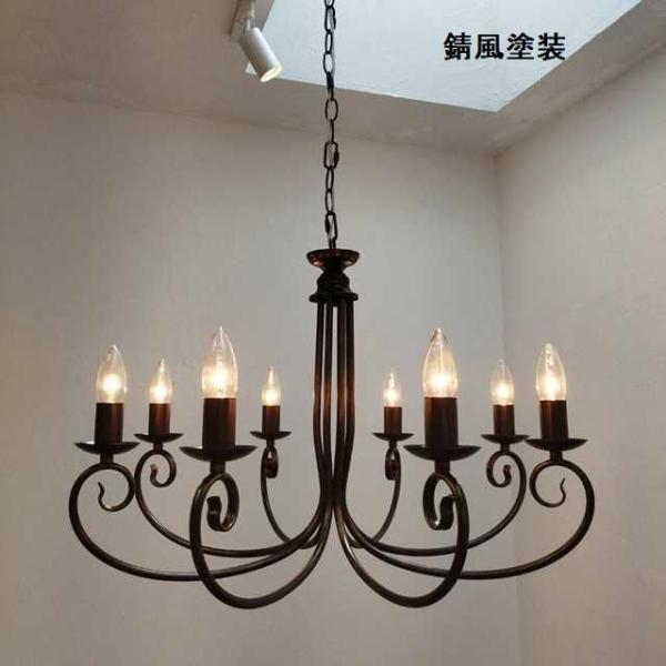 最安値挑戦中★シャンデリア アンティーク 8灯 シンプルモダン◆錆風塗装 ヨーロピアンゴシック 　天...