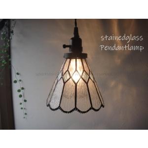 ☆レトロ調ステンドグラススクエアペンダントランプ カラフル