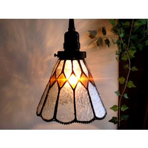 ★レトロアンティーク調ステンドグラスペンダントランプオレンジブラウン系160AE26 ヨーロピアンモ...