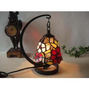 ★LED電球付き！ステンドグラス吊型テーブルランプ フラワー 口径E12 515レトロ大正ロマンアン...