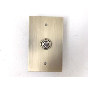 かっこいいレトロオシャレな壁スイッチ♪トグルスイッチ付プレート　アンティークシングル　昭和モダン　シ...