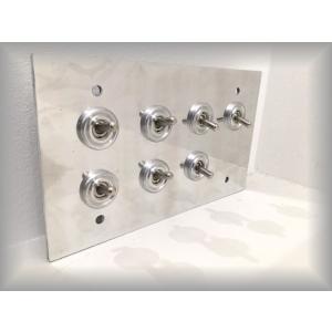 最安値挑戦中★期間限定価格 7口トグルスイッチカバー◎プレート レトロオシャレな壁スイッチ♪