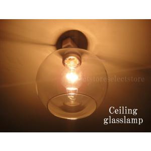 透明ボールガラスシーリングライト　ガラス天井照明天井固定直付けシーリングランプアンティークヴィンテー...