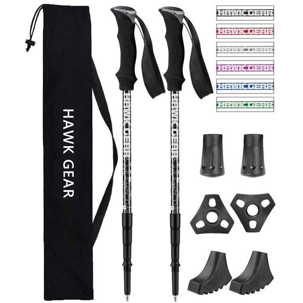 HAWK GEAR(ホークギア) トレッキングポール 2本セット 超軽量アルミ  アンチショック機能...