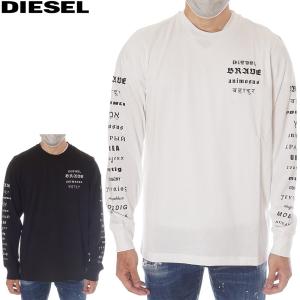 並行輸入品 ディーゼル DIESEL ロングTシャツ 長袖 ロンT メンズ ホワイト ブラック A02778 0GRAN