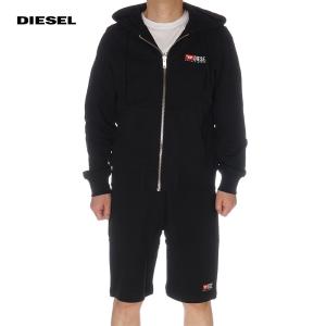 ディーゼル DIESEL ジップパーカー セットアップ スウェット ハーフパンツ メンズ ブラック A03769 A03760 0GEAD 9XX｜selecty