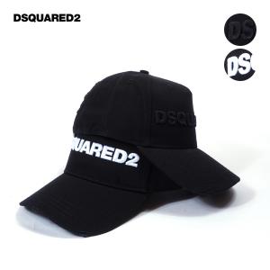 ディースクエアード キャップ DSQUARED2 ロゴ刺繍 メンズ帽子 クラッシュ加工 BCM0028 05C00001｜selecty