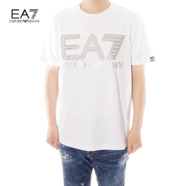 エンポリオ・アルマーニ  EMPORIO ARMANI EA7 半袖Tシャツ メンズ ホワイト×シル...