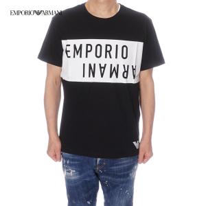 エンポリオ・アルマーニ EMPORIO ARMANI Tシャツ メンズ ブラック×ホワイト 211818 4R476 07520｜selecty