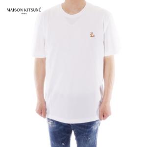 メゾン キツネ MAISON KITSUNE 半袖Tシャツ 丸首 ユニセックス ホワイト LM00110KJ0008 P100｜selecty