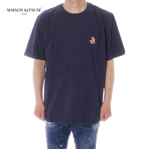 メゾン キツネ MAISON KITSUNE 半袖Tシャツ 丸首 ユニセックス ネイビー MM00125KJ0008 P476｜selecty