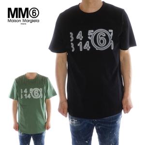 エムエムシックス メゾンマルジェラ MM6 Maison Margiela Tシャツ 半袖 ユニセックス グリーン ブラック S52GC0277 S24312