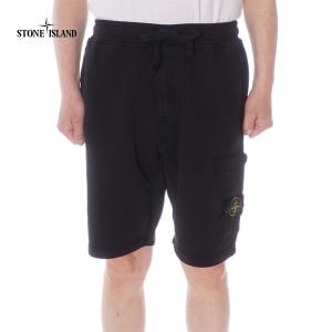 ストーンアイランド STONE ISLAND ハーフパンツ スウェット メンズ ブラック 801564651 A0029｜selecty