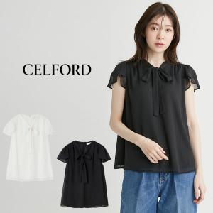 セルフォード ペタルスリーブブラウス cwfb252046 レディース 透け感 トップス ストライプ 半袖 2025夏 CELFORD｜selectzakkamu