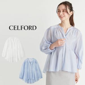 セルフォード シアーフレアブラウス cwfb254013 レディース 透け感 トップス ペプラム 接触冷感加工 CELFORD｜selectzakkamu