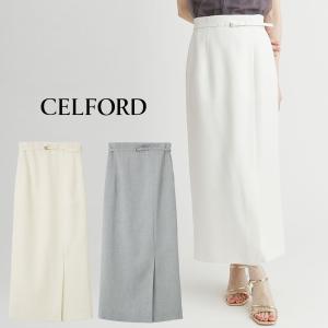 セルフォード CELFORD ベルト付きハイウエストタイトスカート cwfs252013 レディース ロングスカート ゴム仕様 ロング丈 2025夏｜selectzakkamu