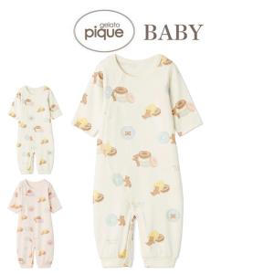 ジェラートピケ ベビー BABY ドーナツベア柄2wayオール ロンパース pbco252458 ジェラピケ 出産祝い 赤ちゃん ルームウェア 部屋着 パジャマ｜selectzakkamu