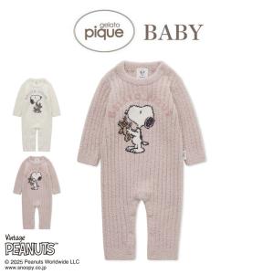 ジェラートピケ ベビー BABY PEANUTS  SNOOPY×BEAR ジャガードロンパース pbnt251414 ジェラピケ 出産祝い スヌーピー コラボ パジャマ ルームウェア 部屋着｜selectzakkamu