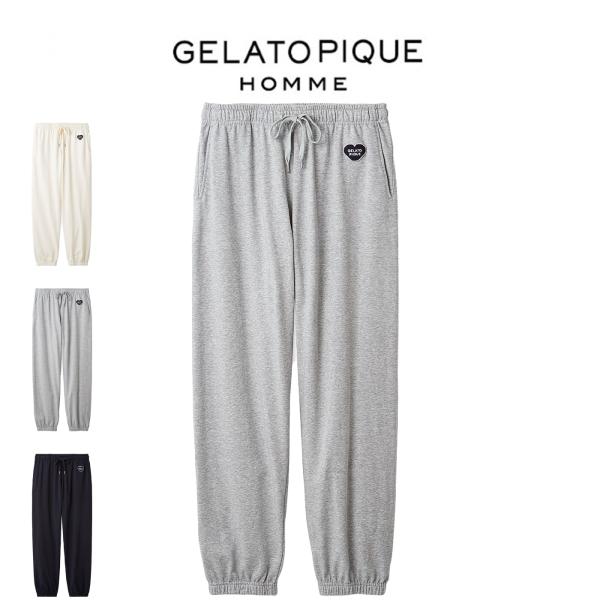 ジェラートピケ オム 裏毛ハートロゴ刺繍ロングパンツ phcp261931 メンズ ルームウェア 部...