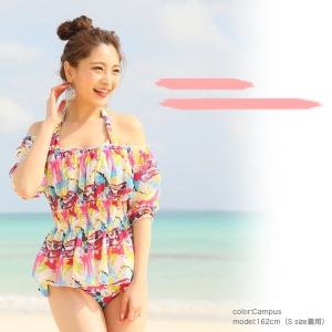 水着 レディース 4点セット 体型カバー ビキ...の詳細画像1