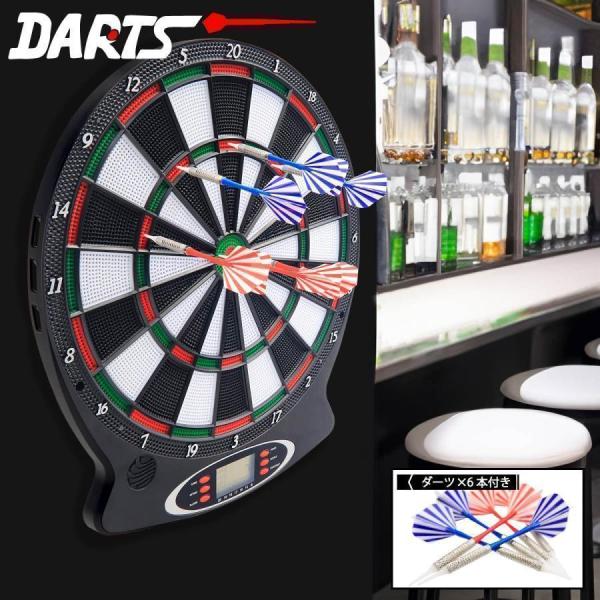 ダーツボード 電子ダーツ ダーツ バレル セット 本格 18種類のゲーム付 DARTS 対戦 ゲーム...