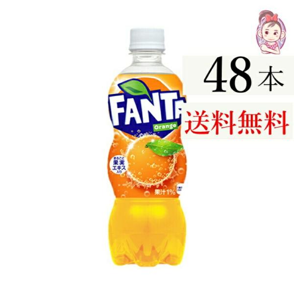 送料無料 ファンタオレンジ PET 500ml 24本×2ケース 計:48本