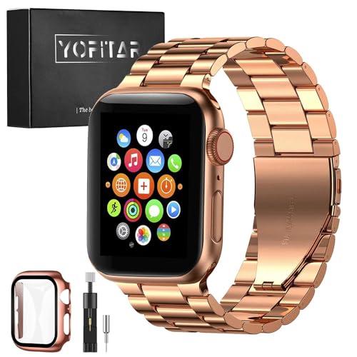 [YOFITAR] for Apple Watch バンド 保護ケース付き ステンレス製 アップルウ...
