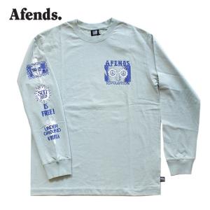 AFENDS,アフェンズ/22FA/長袖Tシャツ・ロンT/Utopia L/S Tee・M222064/SMOKE GREEN・スモークグリーン/オーガニックコットン/バイロンベイ/Artist serie｜selfishsurf