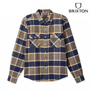 BRIXTON,ブリクストン/22FA/長袖チェックフランネルシャツ/BOWERY L/S FLANNEL/MONLIT OCEAN/BRIGHT GOLD/OFF WHITE・ブルーｘイエロー/メンズ/定番/アーカイブ｜selfishsurf