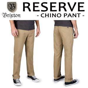 BRIXTON、ブリクストン/定番モデル/ボトムス・チノパン/RESERVE CHINO PANT/KHAKI・カーキ/28・30・32インチ/メンズ/スタンダードフィット｜selfishsurf