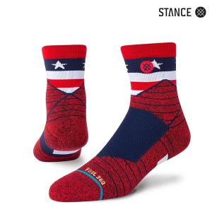 STANCE・スタンス/靴下・スポーツソックス/23SP/AMERICAN QTR/RED・レッド/メンズ/速乾/消臭/トレーニング/クォーター/INFIKNIT/FEEL360/FRESHTEK｜selfishsurf