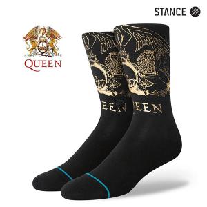 STANCE・スタンス/靴下・ソックス/23FA/THE CLASSIC CREW・GOLDEN/BLK・ブラック/L(25.5-29cm)/QUEEN/クイーンコラボ/ロックバンド/INFIKNIT/インフィニッ/｜selfishsurf