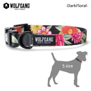 WOLFGANG MAN＆BEAST・ウルフギャング/犬用/首輪/カラー/DarkFloral COLLAR/Sサイズ/小型犬/AMERICAN MADE/花柄｜selfishsurf