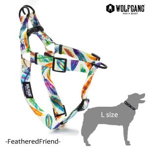 WOLFGANG MAN＆BEAST・ウルフギャング/犬用/ハーネス/FeatheredFriend HARNESS/Lサイズ/大型犬/AMERICAN MADE/フェザー柄/カラフル/フェザードフレンド/22｜selfishsurf