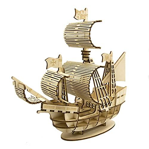 ki-gu-mi 帆船 - 小学生 から 大人 まで 楽しめる 木製 3D 立体パズル DIY 工作...