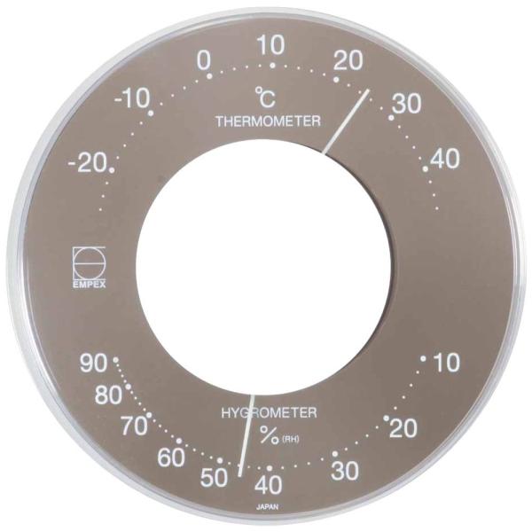エンペックス気象計 温度湿度計 セレナ カラー温湿度計 置き掛け兼用 日本製 グレー LV-4357...