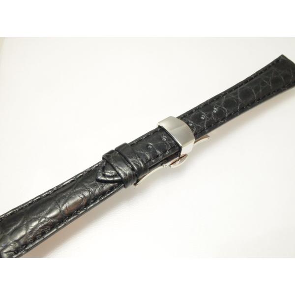 マットクロコダイル　時計ベルト　18ミリ　玉符　Dバックル付きお買い得品
