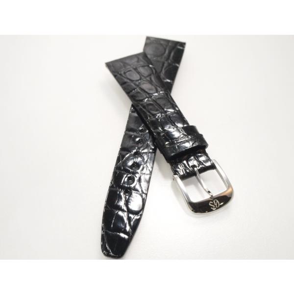 Grand　Seiko【グランドセイコー】尾錠付き　SEIKO純正ワニ革時計ベルト　19ミリ　ブラッ...