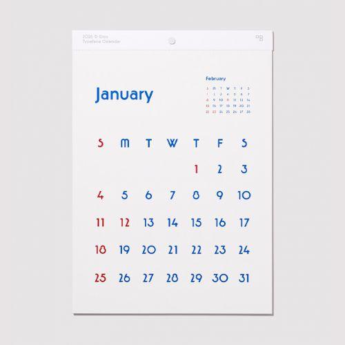 カレンダー 2026 Typeface calendar 壁掛け Dempsey  D-BROS デ...