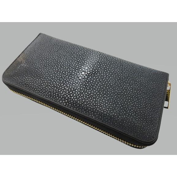 スティングレイ 長財布 メンズ レザー 本革 牛革 ゴールドファスナー 財布 見開き ラウンドファス...