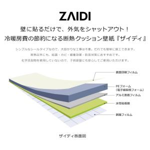 壁紙 断熱 アルミシート のり付き シールタイ...の詳細画像1