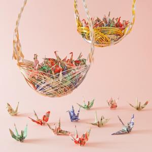 折り鶴シャワー7.5cm【友禅千代紙淡桜】100羽 結婚式 ウェディング 和