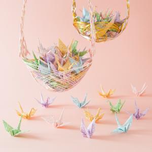 折り鶴シャワー7.5cm【紅白】100羽 結婚式 ウェディング 和婚