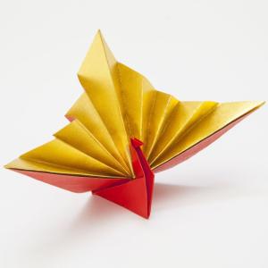 折り鶴シャワー【紅白】100羽 入れ物付（小袋+寿シール10枚） 結婚式